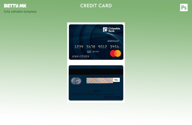 Модерен стил на USA Columbia Bank Mastercard Platinum шаблон